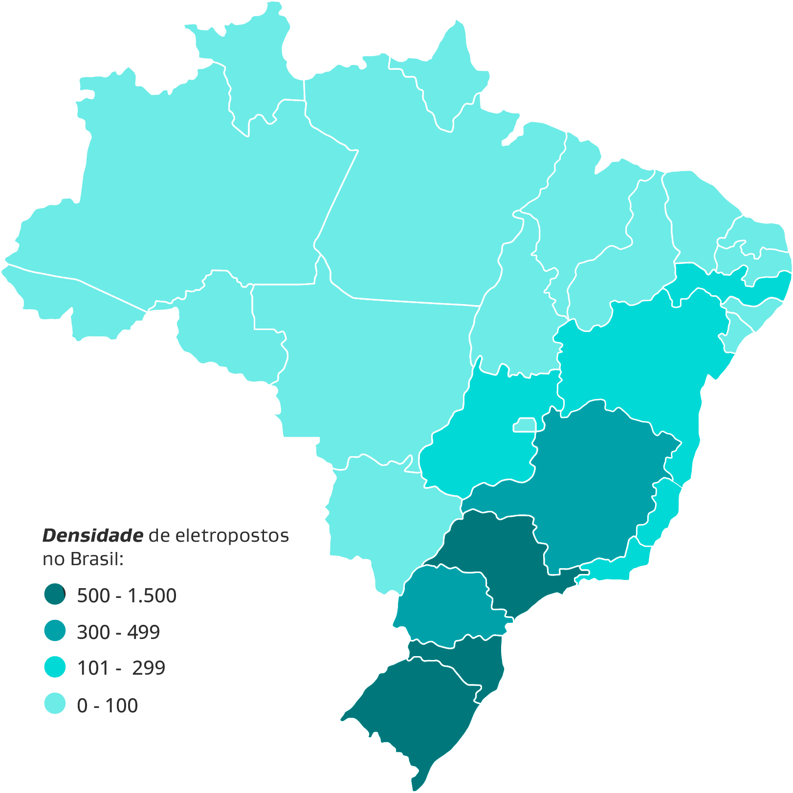 Mapa eletropostos Brasil